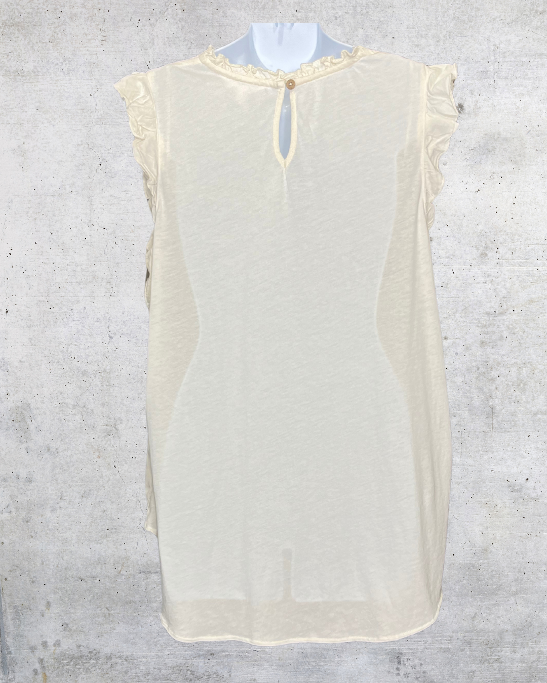 Vanilla Lace Flutter Sleeve Blouse