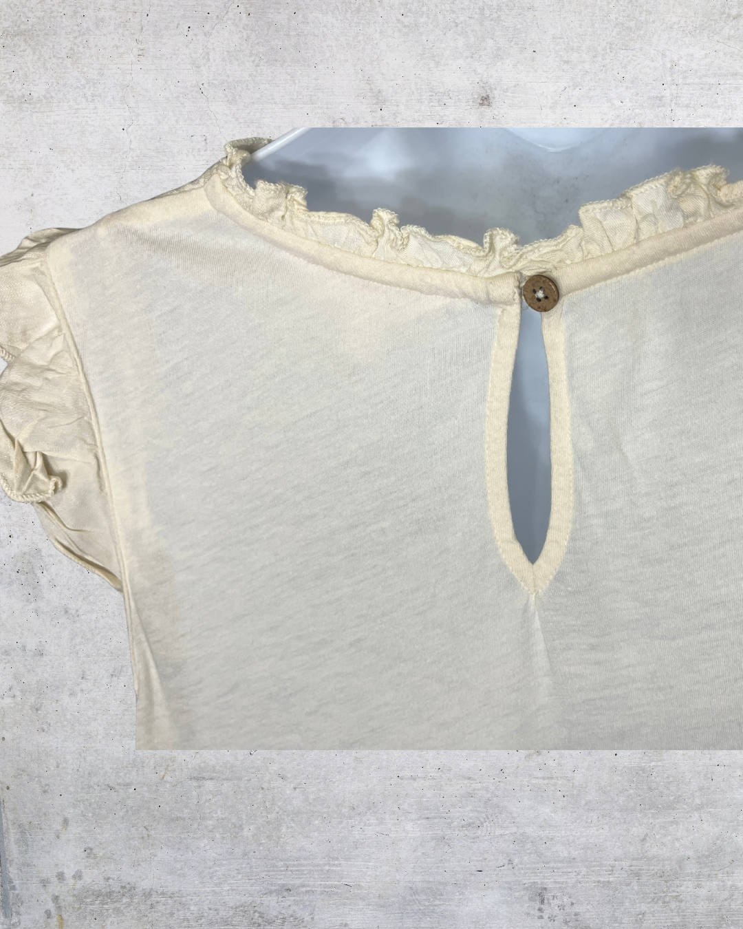 Vanilla Lace Flutter Sleeve Blouse