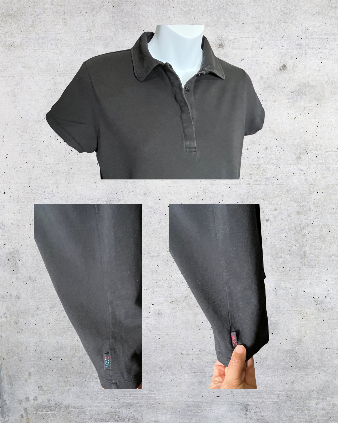 Y2K Esprit Fitted Black Polo