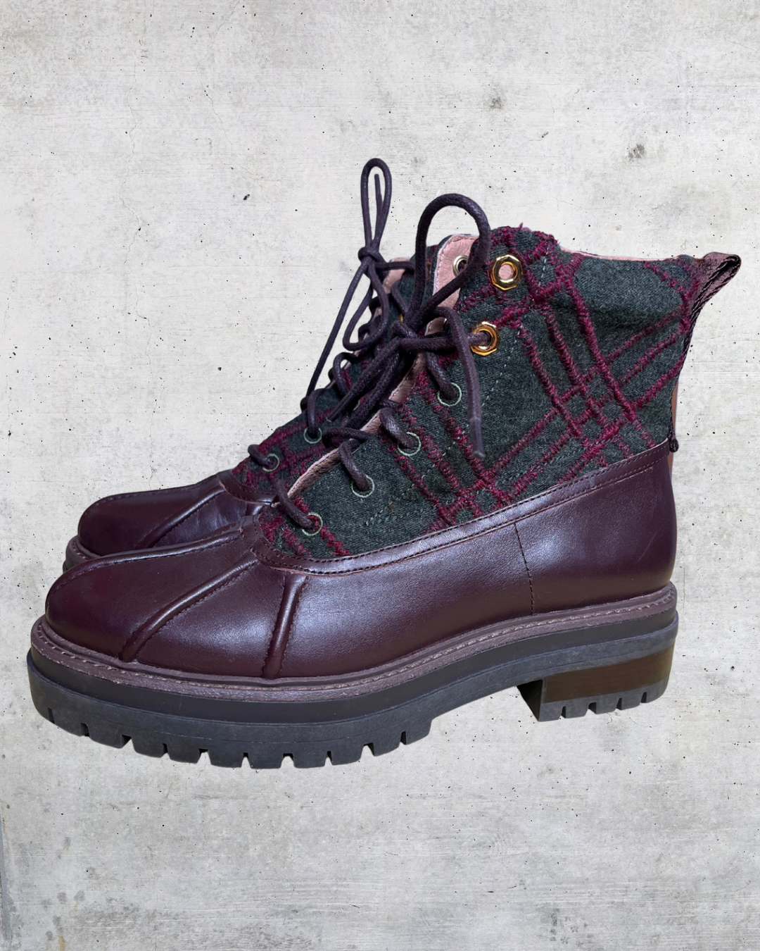 Louise et Cie Plaid Combat Boots - 8