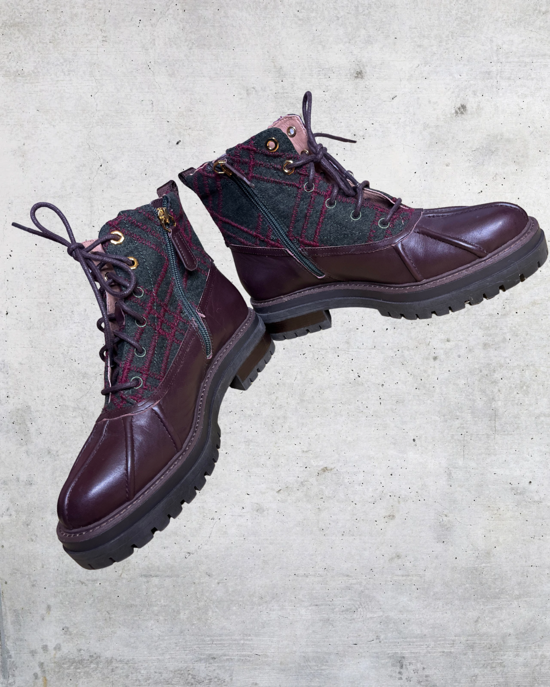 Louise et Cie Plaid Combat Boots - 8