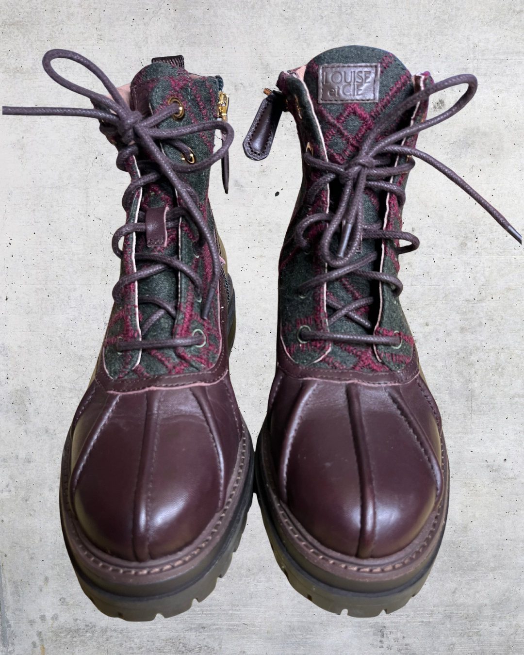 Louise et Cie Plaid Combat Boots - 8