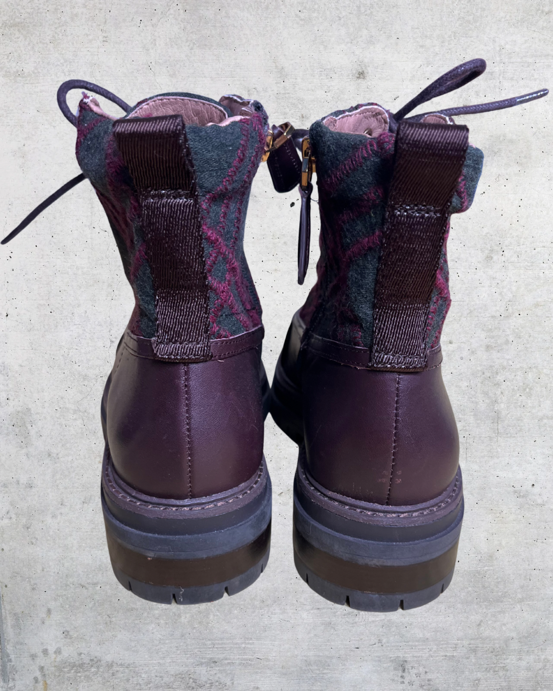 Louise et Cie Plaid Combat Boots - 8