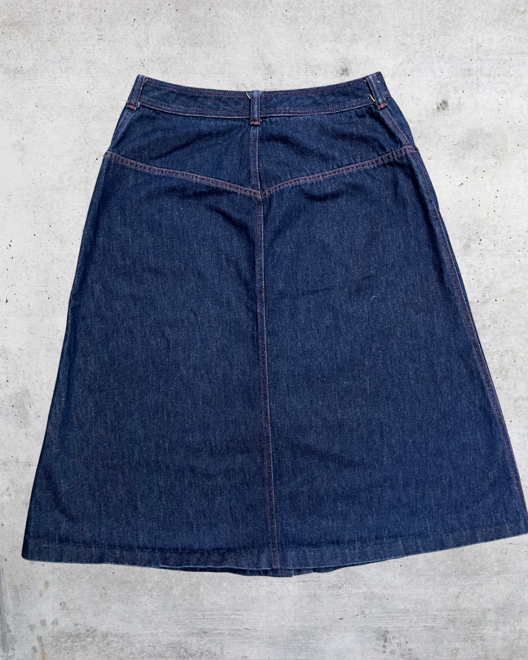 Y2K Halston III Button-Front Denim Skirt - Size 14