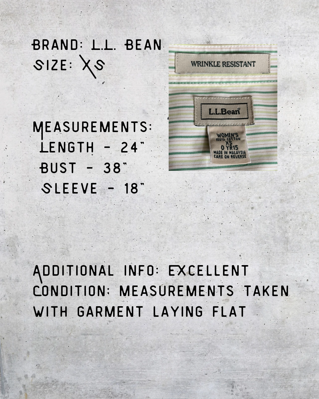 L.L. Bean Wrinkle Resistant Striped Button-Up Shirt – XS
