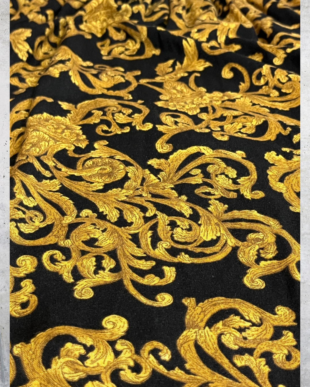 Vintage 90s Michele Leslie Baroque Print Midi Skirt - Medium