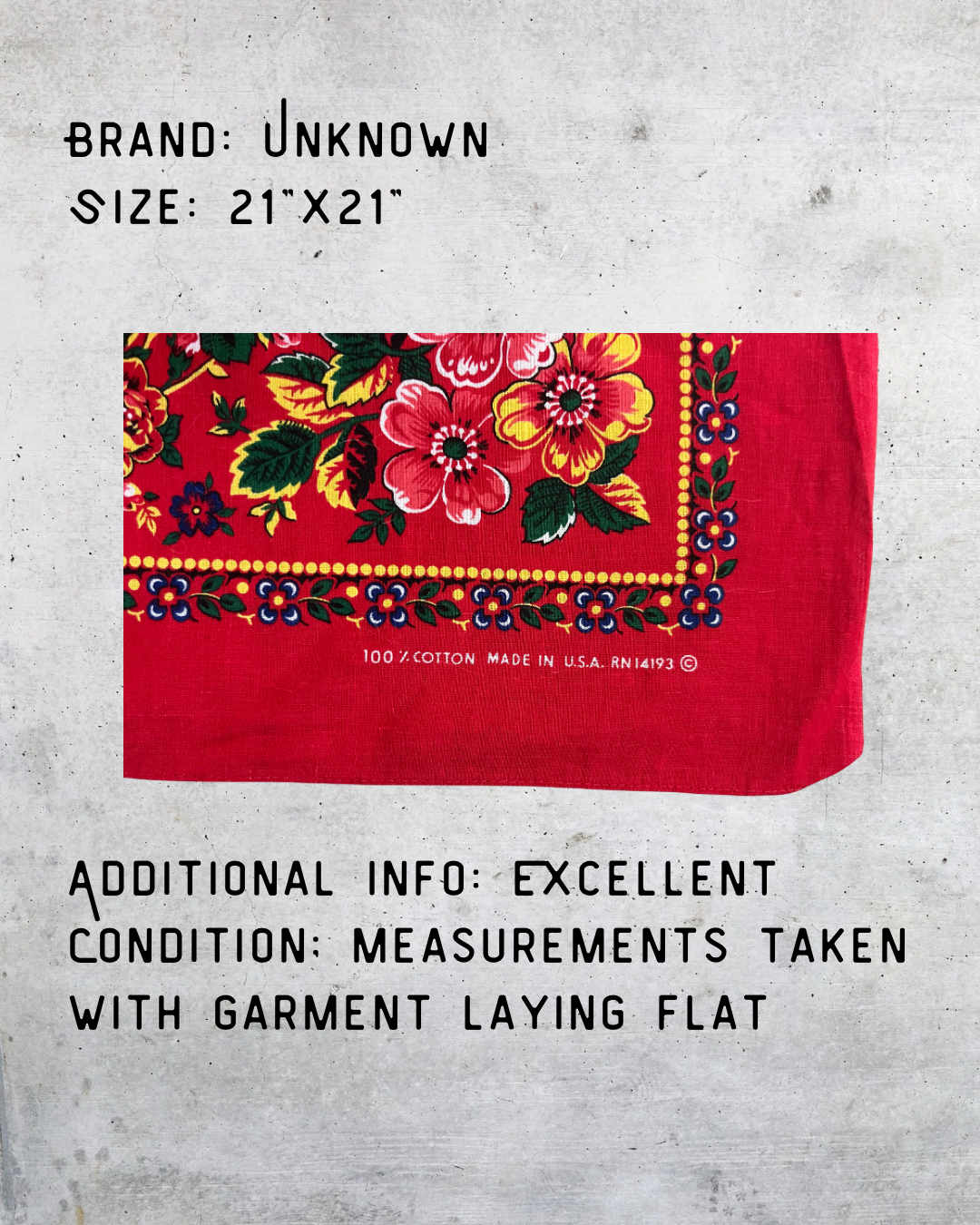 Scarlet Bloom Vintage Bandana