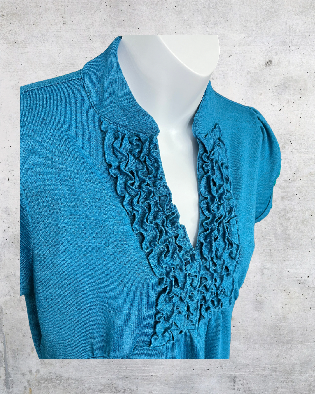 Heart Soul Teal Ruffle Front Dress – Medium