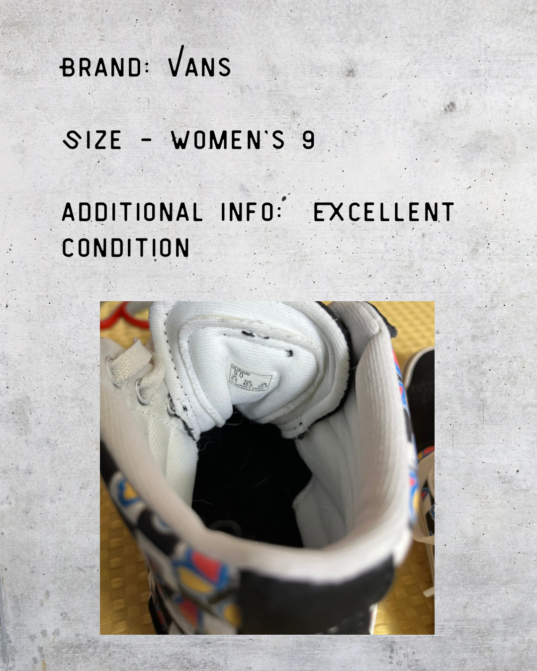 Vans Sk8-Hi Butterfly Checkerboard Sneakers – Women’s 9