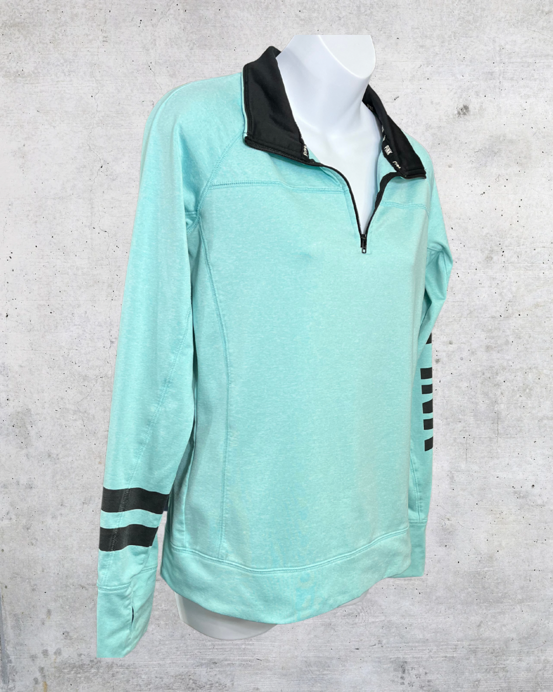 PINK Mint Quarter Zip Pullover - Medium