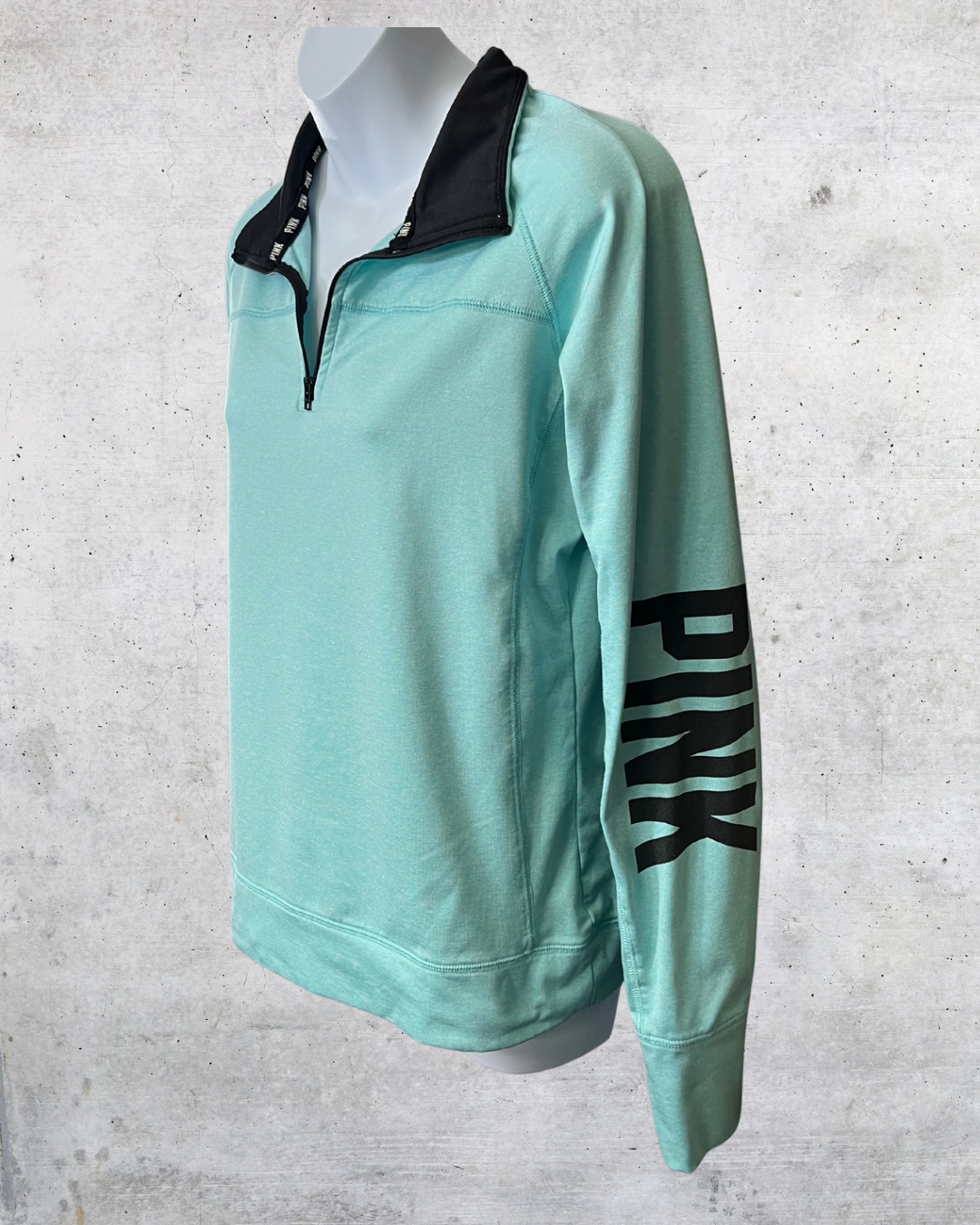 PINK Mint Quarter Zip Pullover - Medium