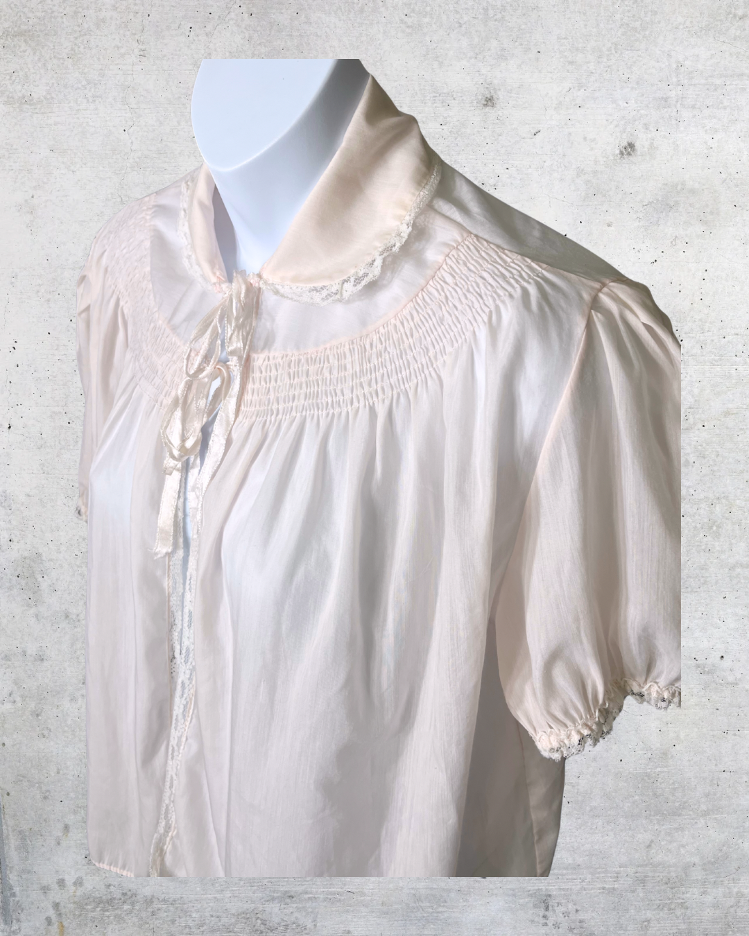 1970s Vintage Sheer Peignoir Top - Medium