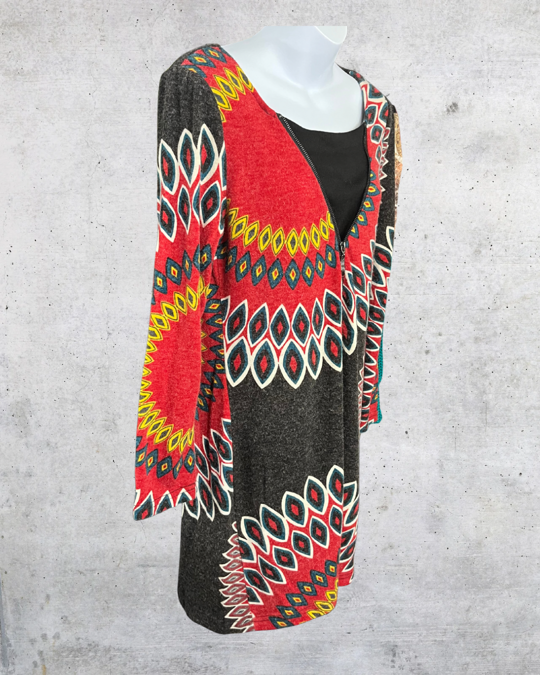 Aryeh Retro Zip-Front Knit Dress - Medium