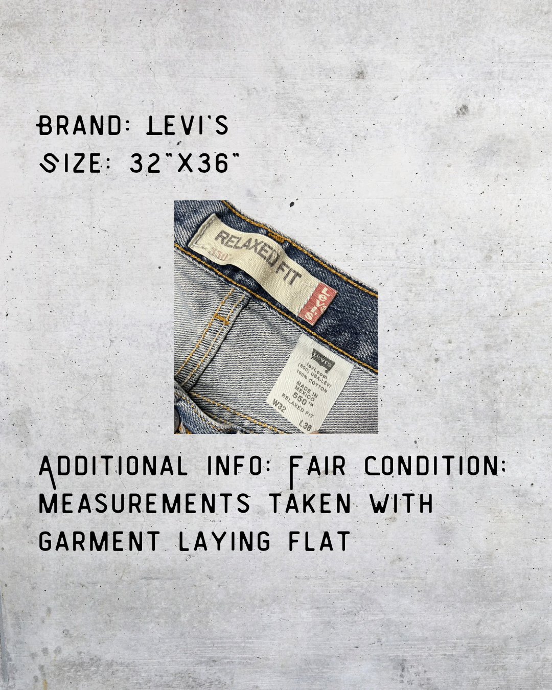 Levi’s 550 Relaxed Fit Jeans – Faded Classic 32”x36”