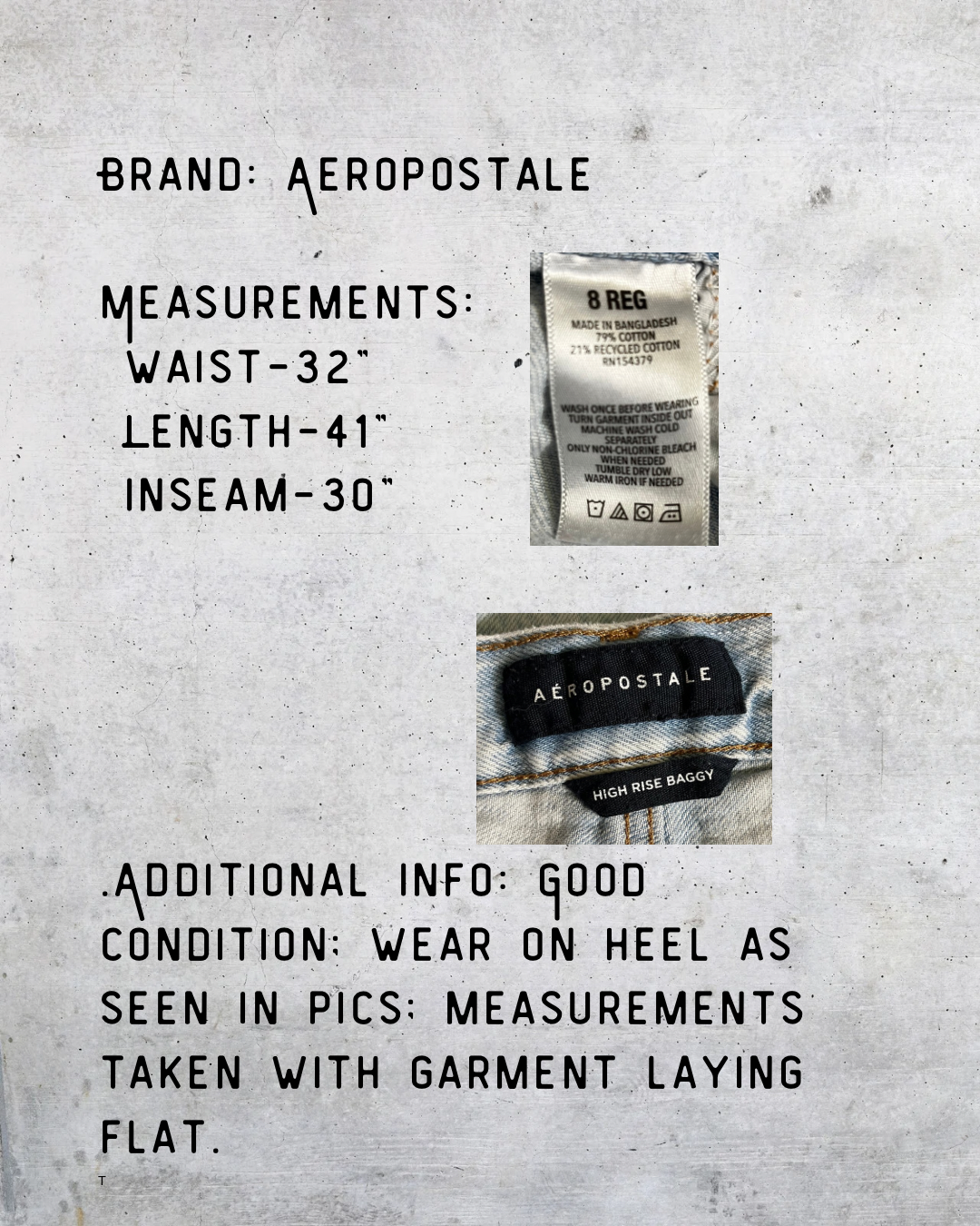Light Wash Aeropostale High Rise Baggy Jeans – Size 8