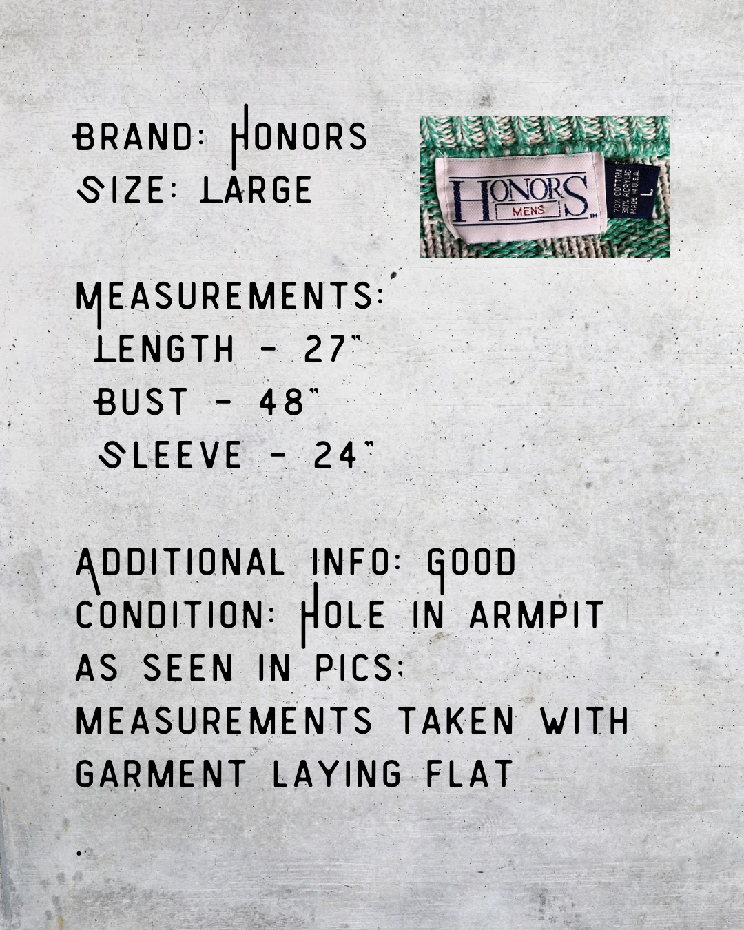 HONORS Seafoam Diamond Knit Sweater - Large