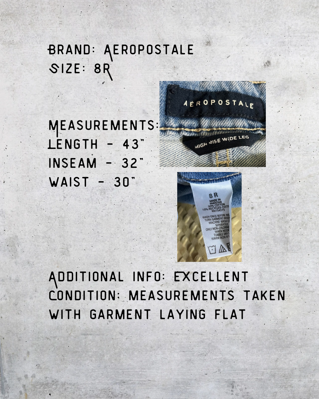 Aéropostale High-Rise Wide-Leg Jeans - Size 8