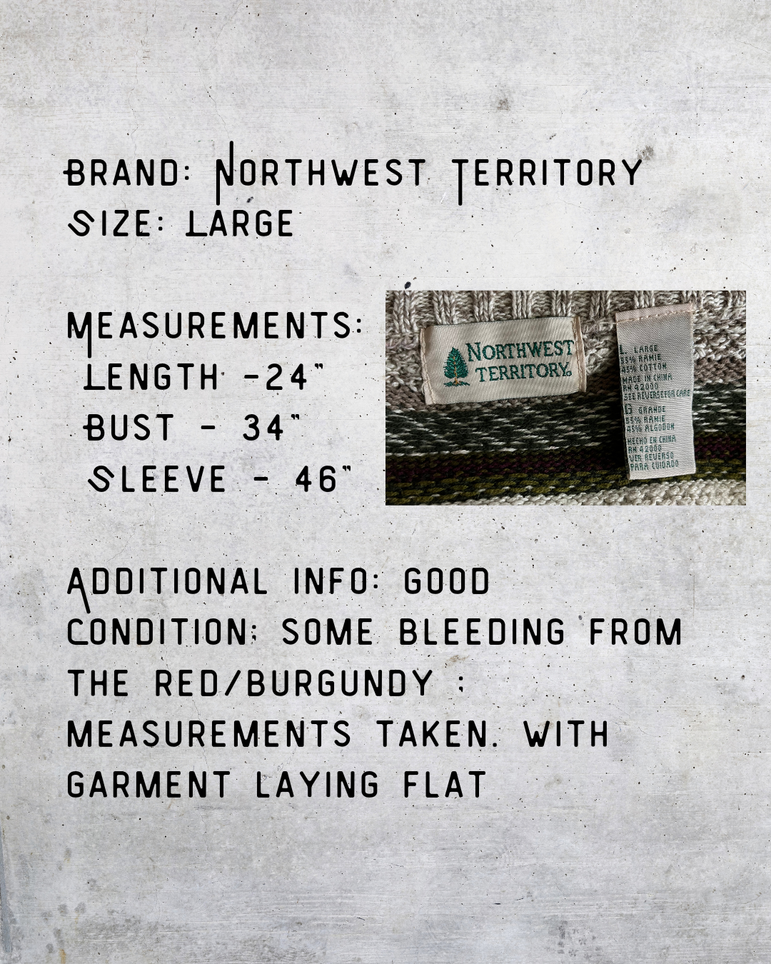 Northwest Territory Striped Henley Knit Sweater - Large