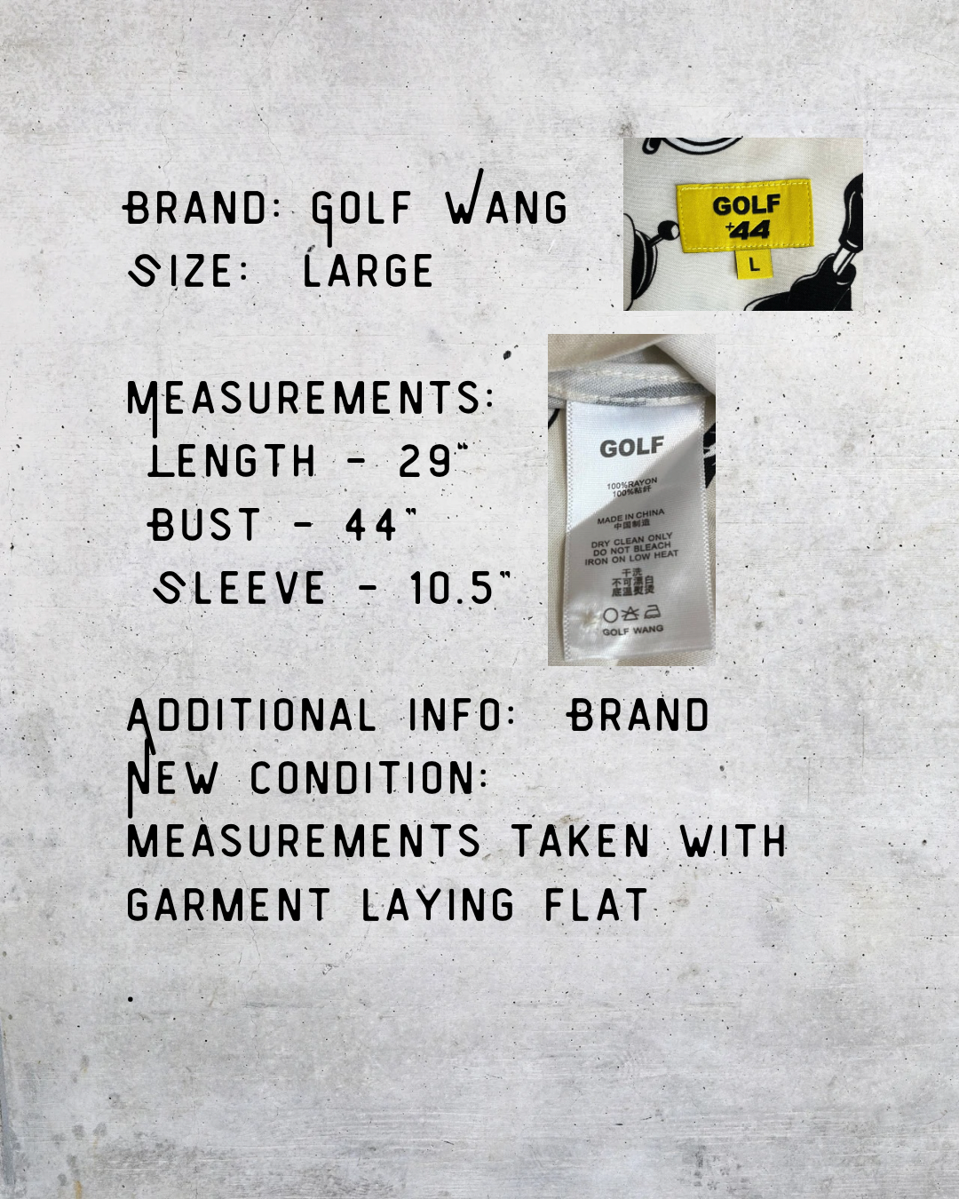 Golf Wang Cream Graphic Button-Up Shirt – Large