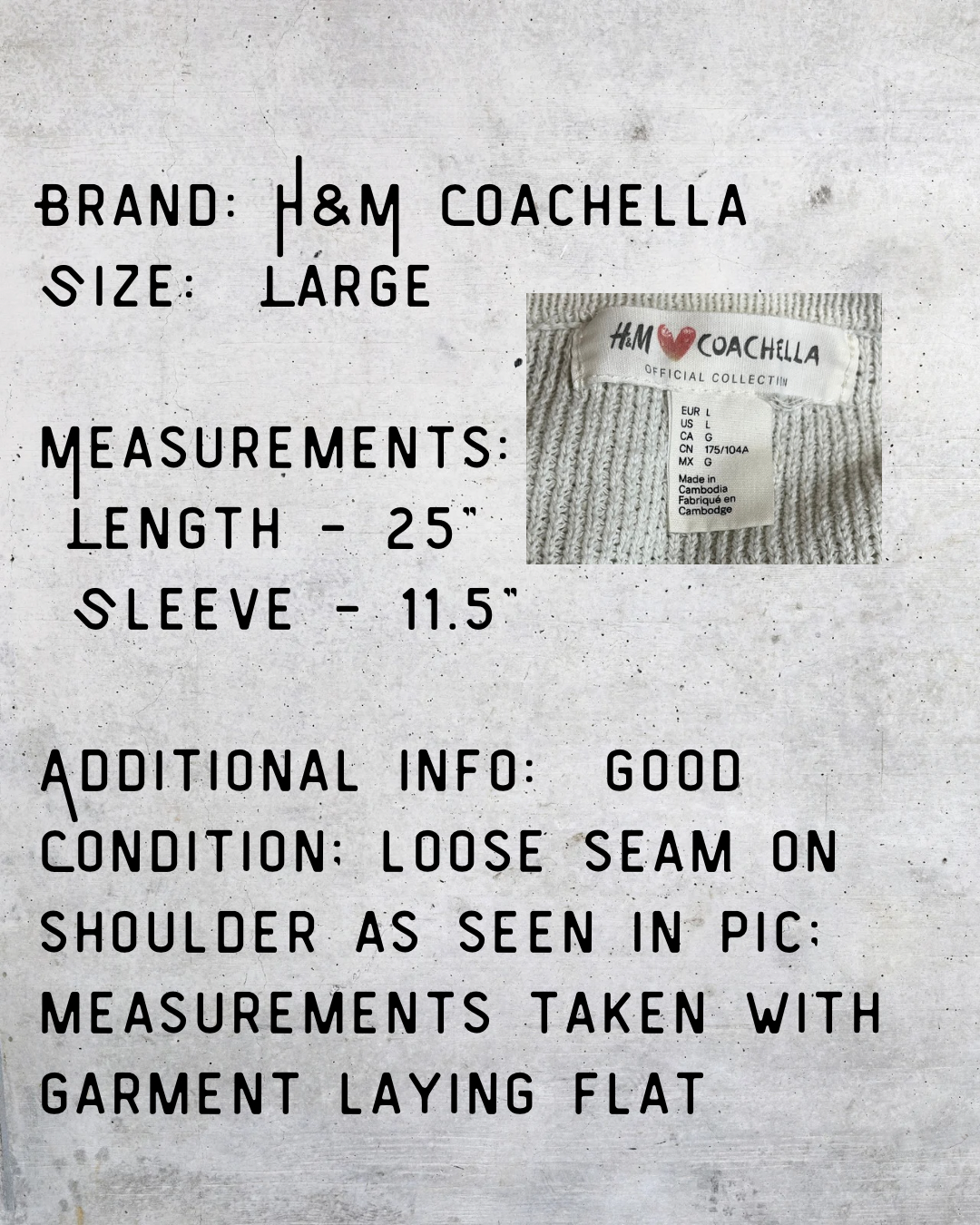 H&M Coachella Cream Fringe Open Cardigan - Large