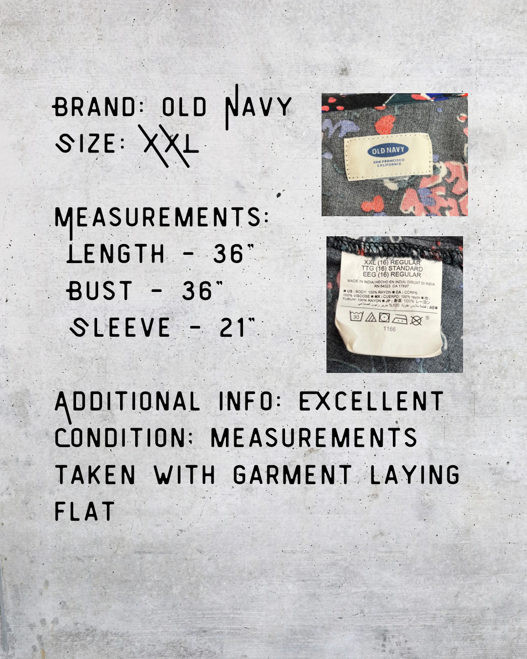 Old Navy Black Floral Long Sleeve Swing Dress - XXL