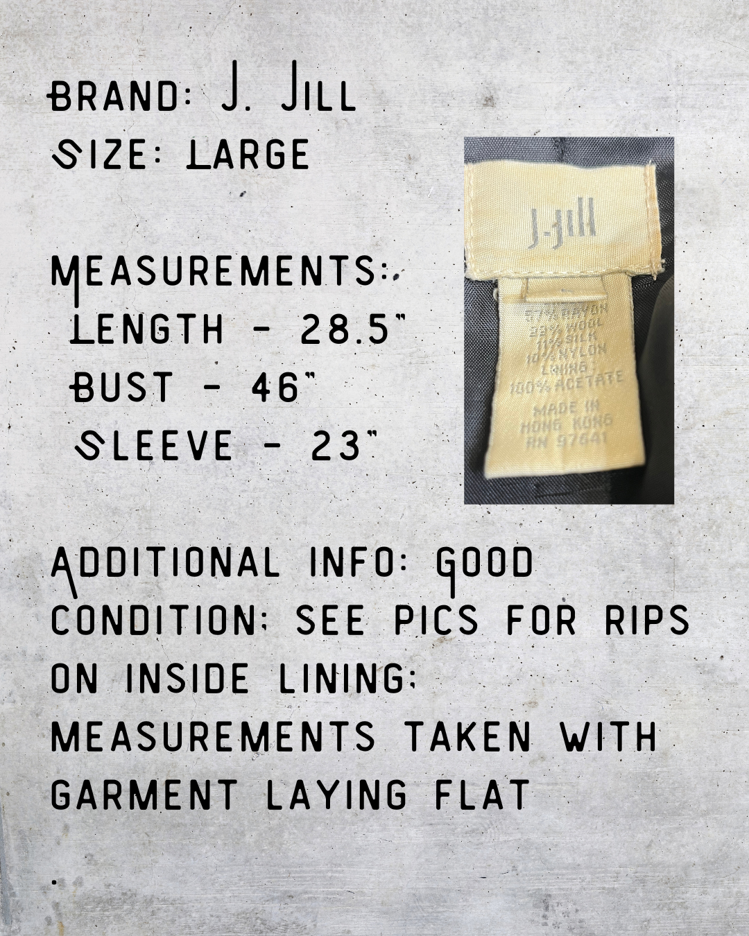 Vintage J. Jill Wool Blend Button-Front Jacket - Large