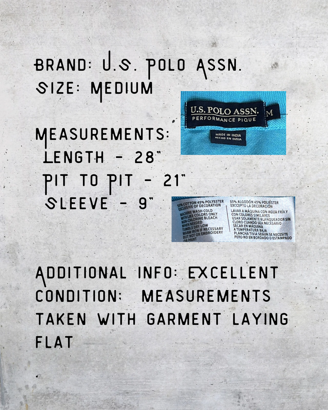 U.S. Polo Assn Teal Performance Polo – Medium