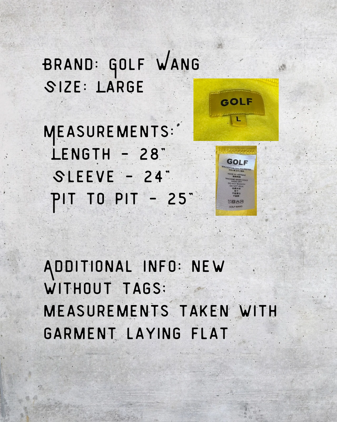 Golf Wang Yellow Collage Zip-Up Hoodie – Large