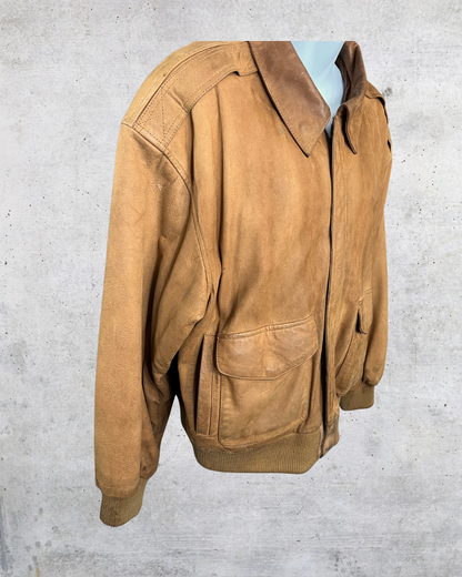 Vintage Outbrook Brown Suede Bomber Jacket – Medium