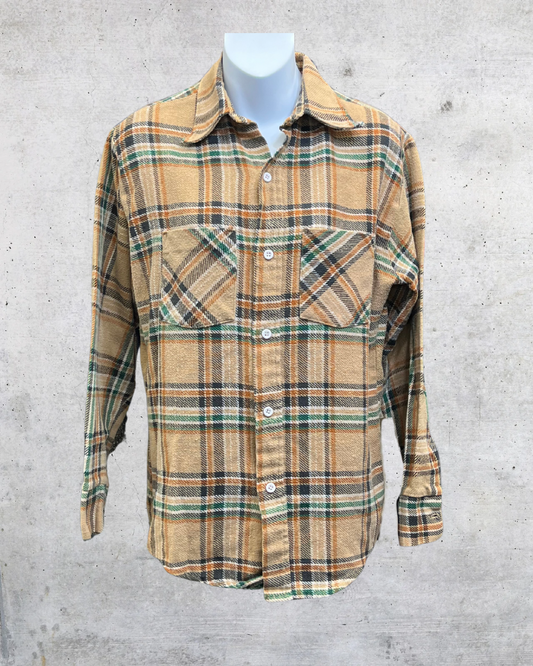 Vintage Big Mac Plaid Flannel Shirt JCPenney Workwear Classic - Medium