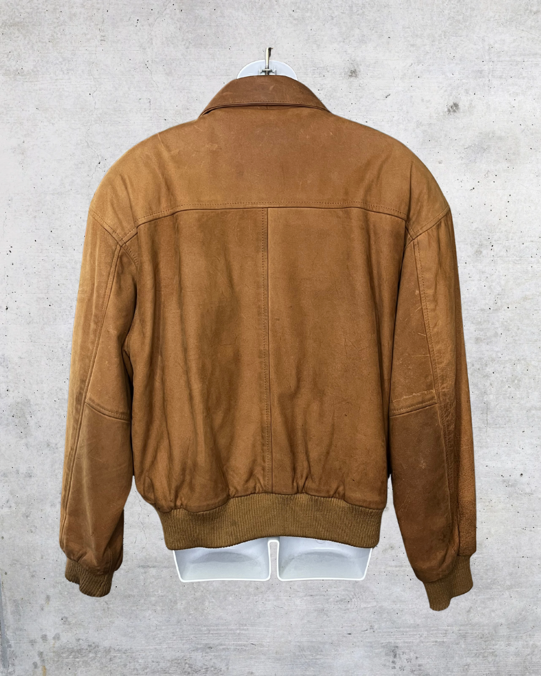 Vintage Outbrook Brown Suede Bomber Jacket – Medium