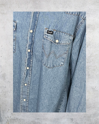 Wrangler Denim Snap Shirt - Large