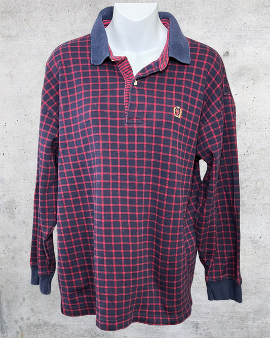 Vintage 90s Tommy Hilfiger Long Sleeve Rugby Polo – Large