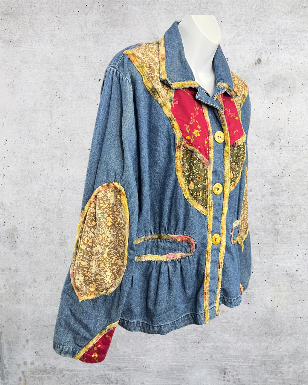 New Direction Patchwork Denim Jacket - Large