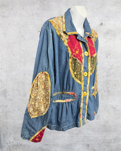 New Direction Patchwork Denim Jacket - Large