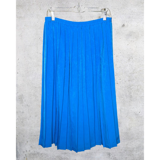 Electric Blue Pleated Midi Skirt
