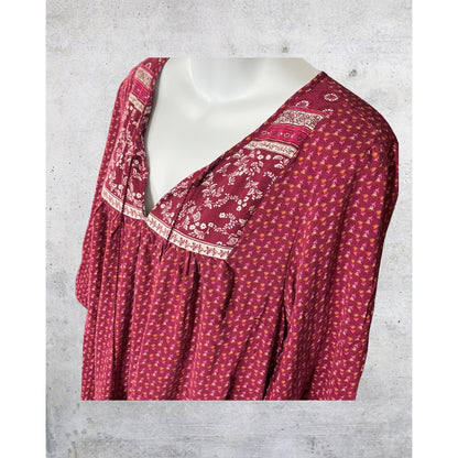 Maroon Boho Tunic Dress