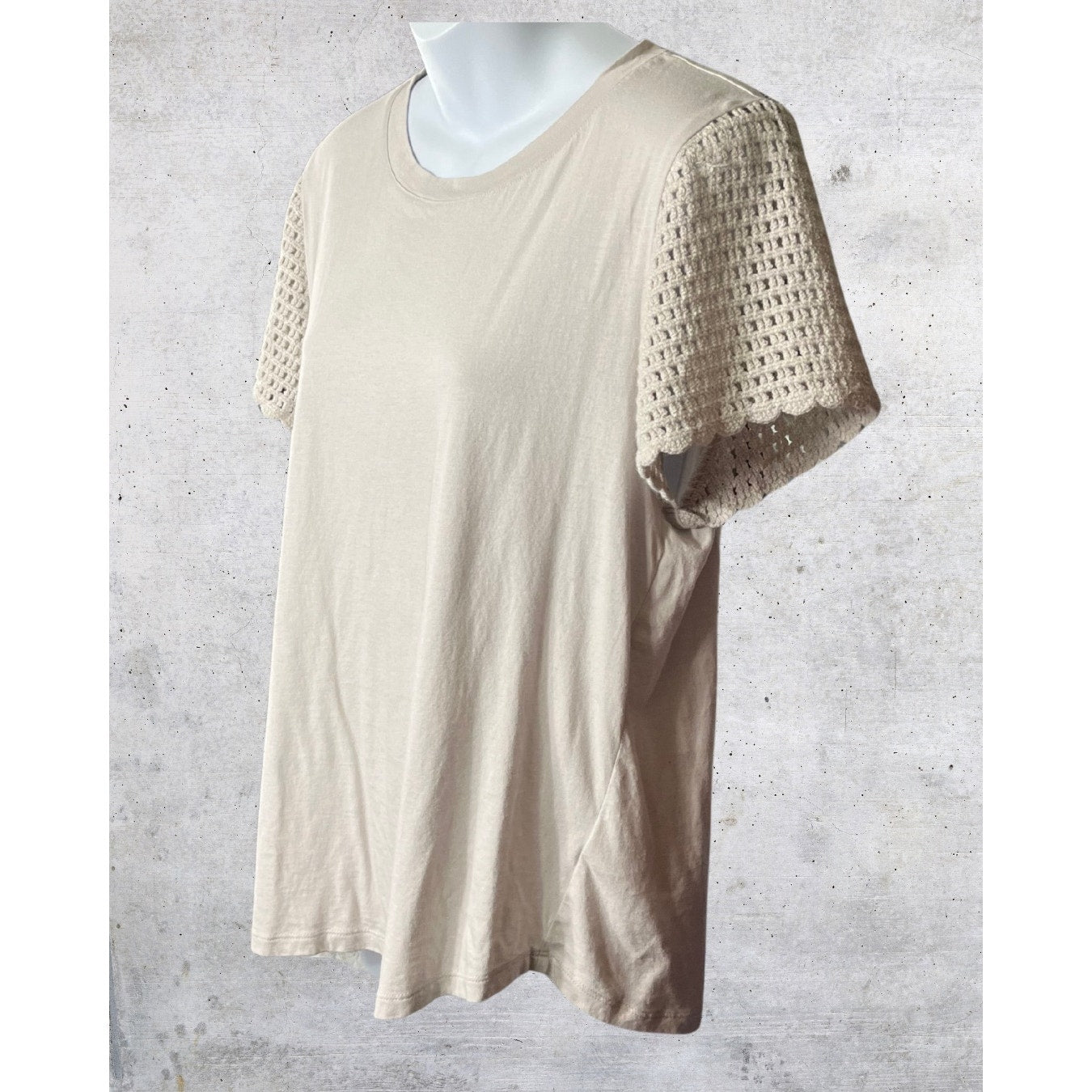 C&C California Crochet Sleeve Tee