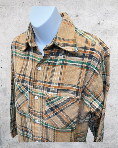 Vintage Big Mac Plaid Flannel Shirt JCPenney Workwear Classic - Medium