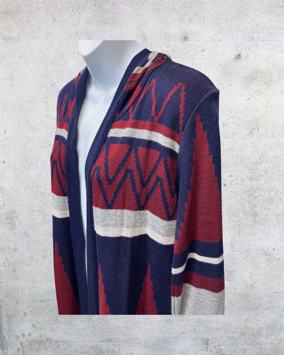 Allison Brittney Southwest Hooded Longline Cardigan - Large