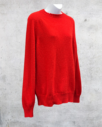 Vintage 90s Red Knit Sweater The Fox Collection Made USA - XL
