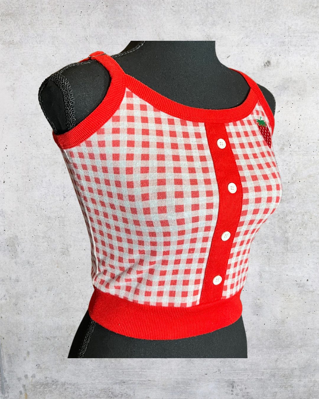 Strawberry Picnic Knit Tank