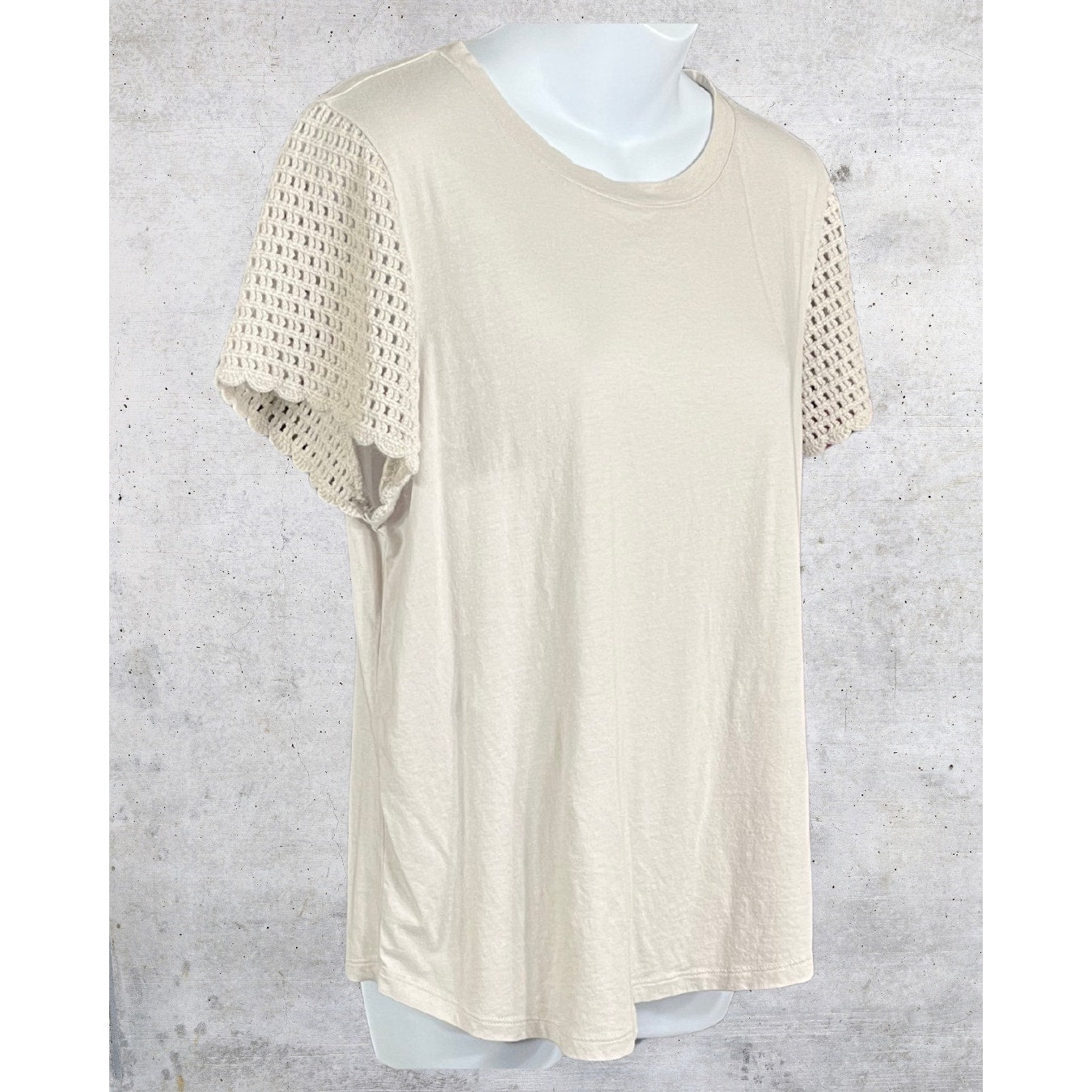C&C California Crochet Sleeve Tee