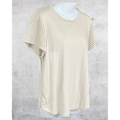 C&C California Crochet Sleeve Tee