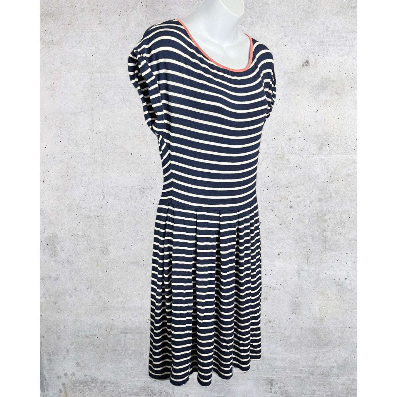 Navy Stripe Fit & Flare Dress