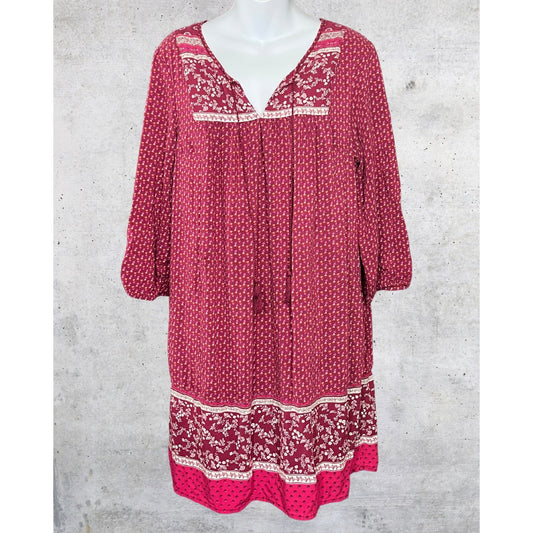 Maroon Boho Tunic Dress