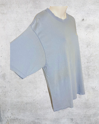 Vintage Distressed Blue Champion Logo Tee - Medium