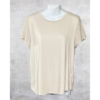 C&C California Crochet Sleeve Tee