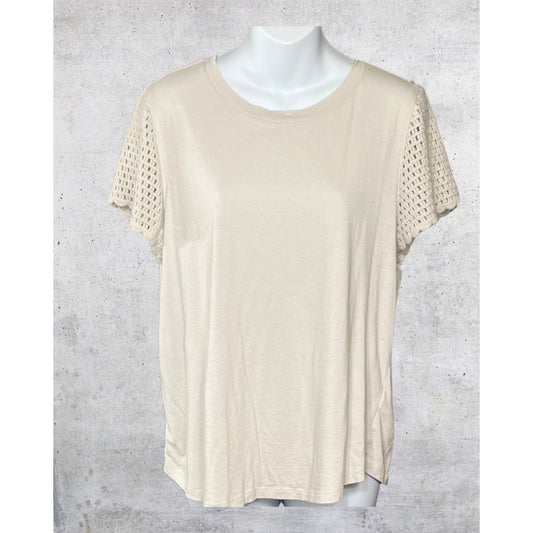 C&C California Crochet Sleeve Tee