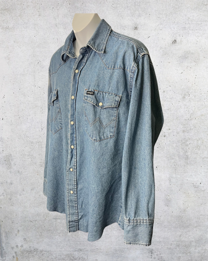 Wrangler Denim Snap Shirt - Large